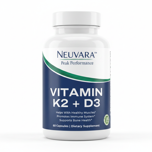 NEUVARA Peak Performance Vitamin K2 and D3 supplement bottle