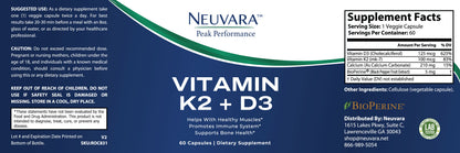 Neuvara Peak Performance - Vitamin K2 + D3 for Bone & Muscle Support